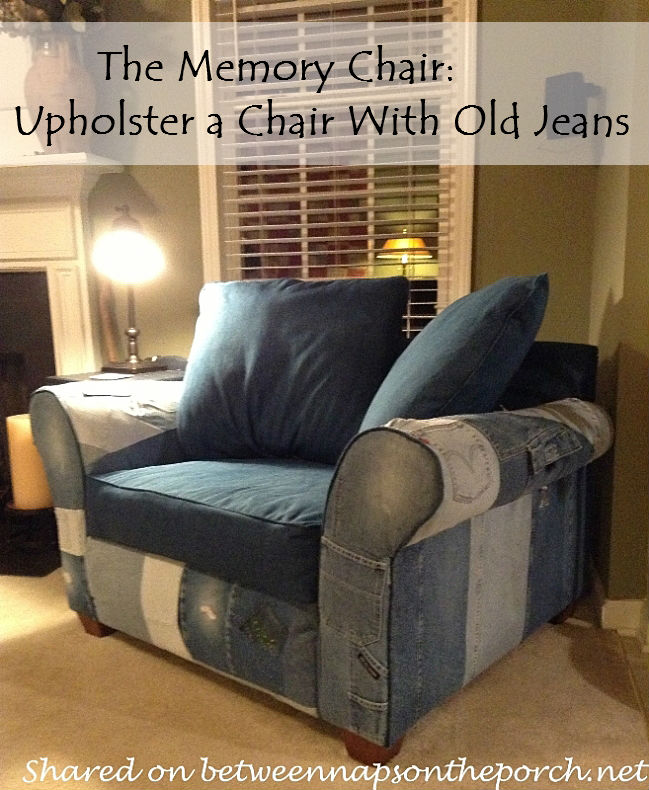 Old Jeans No 4 Upholster A Chair, How To Recover A Sofa Chair