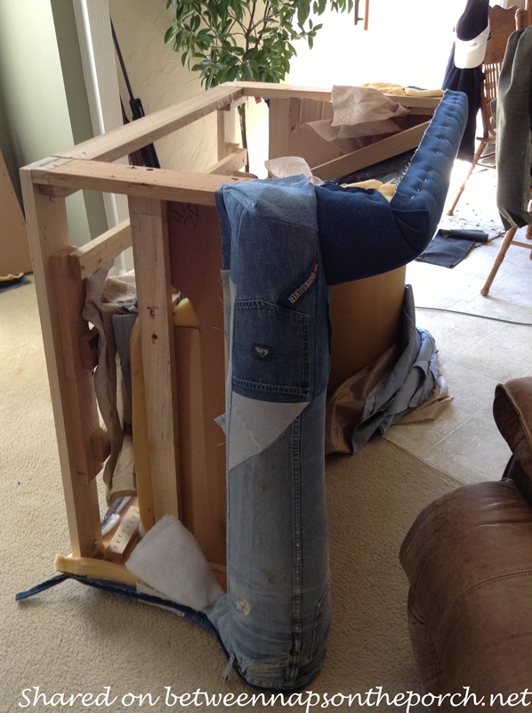 Repurpose Old Jeans to Upholster a Chair