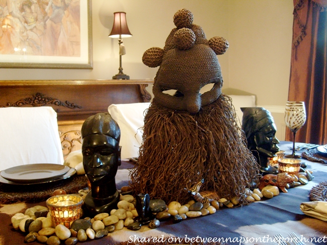 Tribal Mask Centerpiece for Safari Table Setting 2