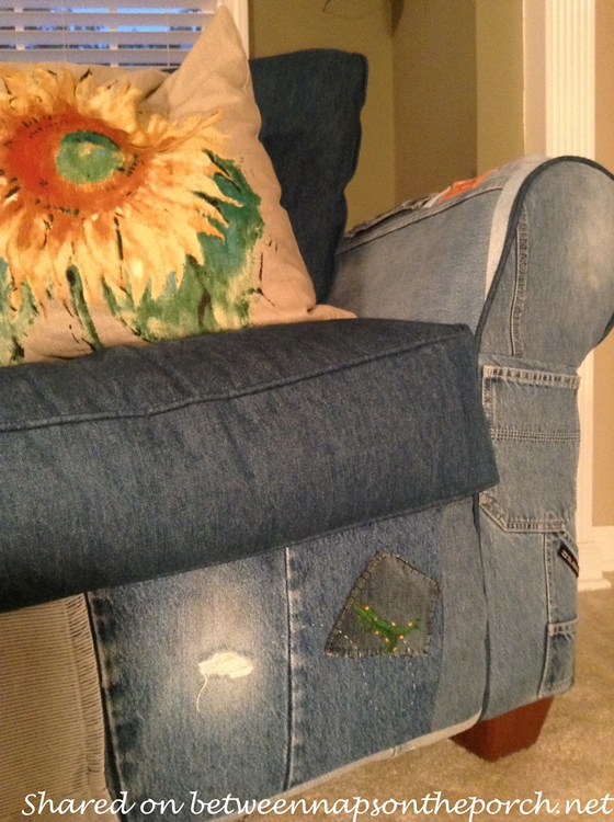 Upholster a Chair and Preserve Memories with Old, Denim Jeans