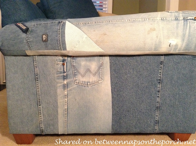 Upholster a Chair and Preserve Memories with Old, Denim Jeans 