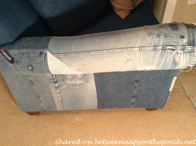 Upholster a Chair with Denim Jeans