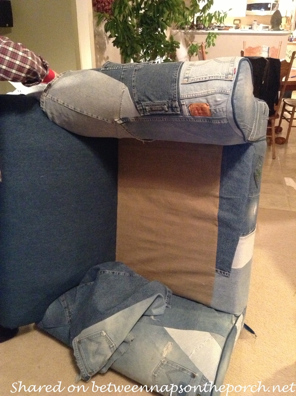 Upholster a Chair with Old Jeans