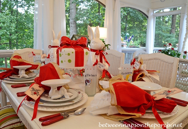 Alice in Wonderland Table Setting Tablescape