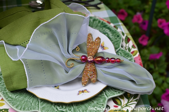 Beaded Dragonfly Napkin Rings