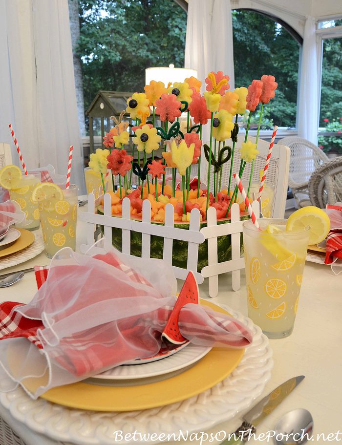 Watermelon Centerpiece for Summer Table Setting