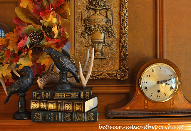 Autumn Mantel with Mantel Clock