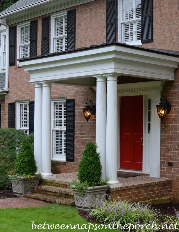 Boxwood Topiaries for a Front Porch