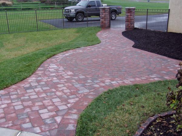 Brick Walkway with Circular Design