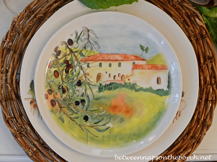 Ceramisia Dishware Made in Italy Depicting Villa in Italy