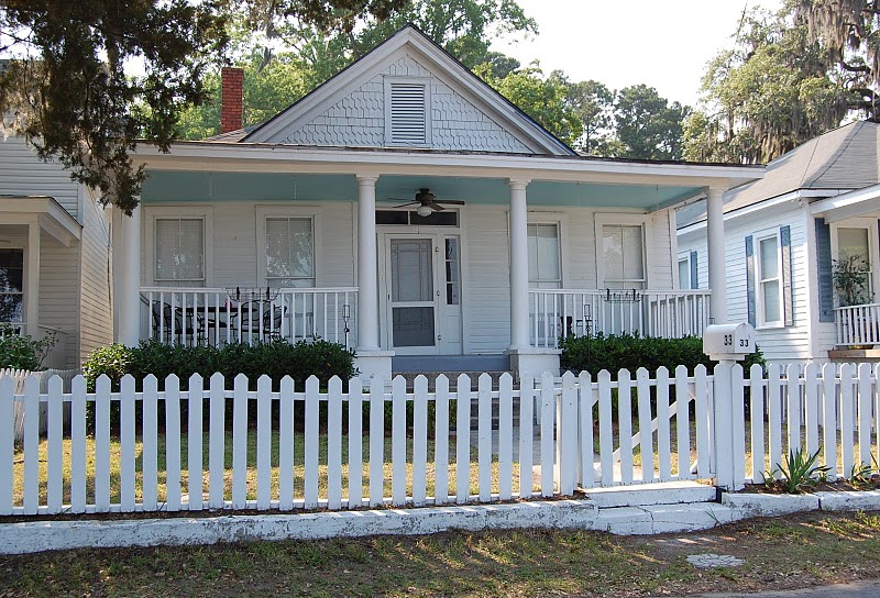 Historic Home with a Haint Blue Porch Ceiling