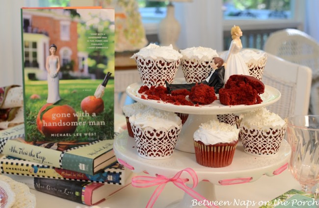 Bridal Shower Table Setting with Copeland Spode Tower and Red Velvet Cupcakes 10