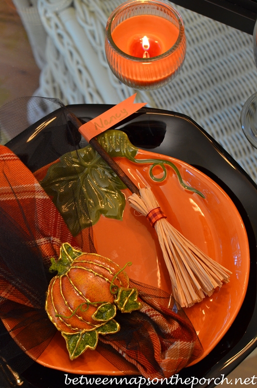 Broomstick Place Cards for Halloween Table Setting 5