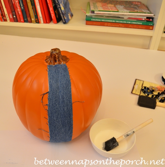 Denim Craft, Decoupage a Pumkin with Denim