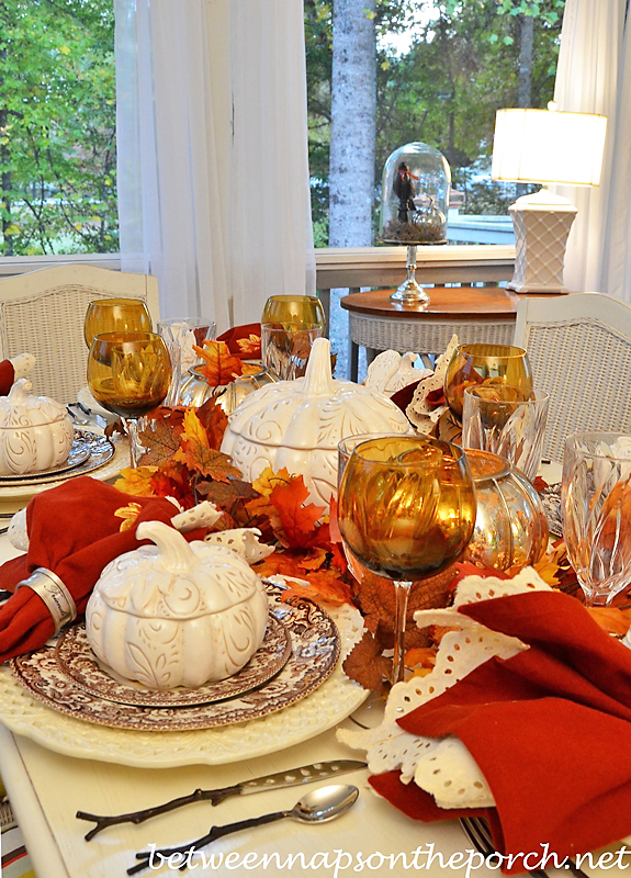 Fall Table Setting with Spode Woodland and Twig Flatware 1