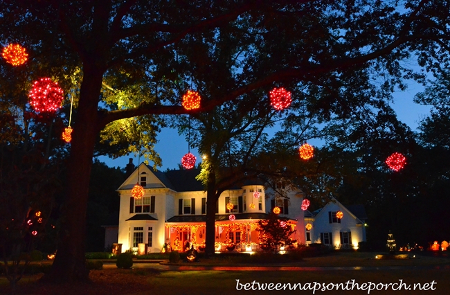 Beautiful Victorian Home Aglow For Halloween Between Naps On The Porch