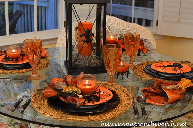 Halloween Tablescape with Candlelight Centerpiece 2