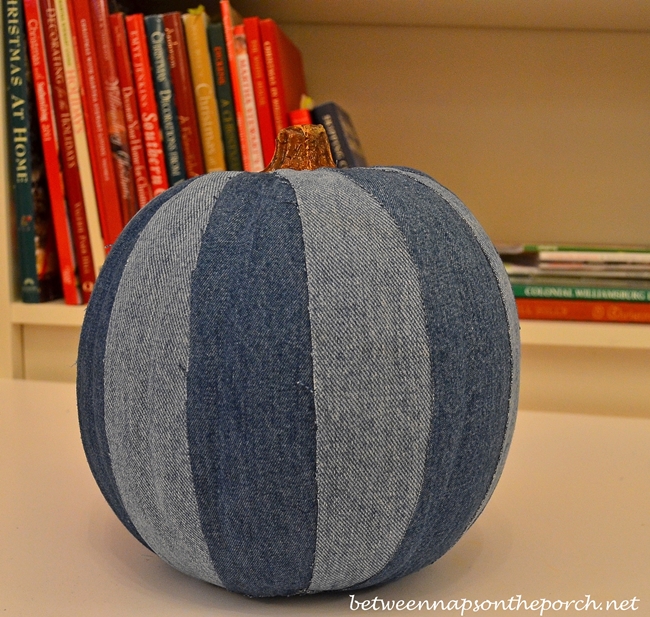 Make a Denim Pumpkin for Halloween