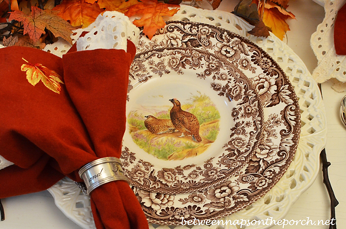 Autumn Fall Table Setting with Spode Woodland, Pumpkin Tureens, Twig ...