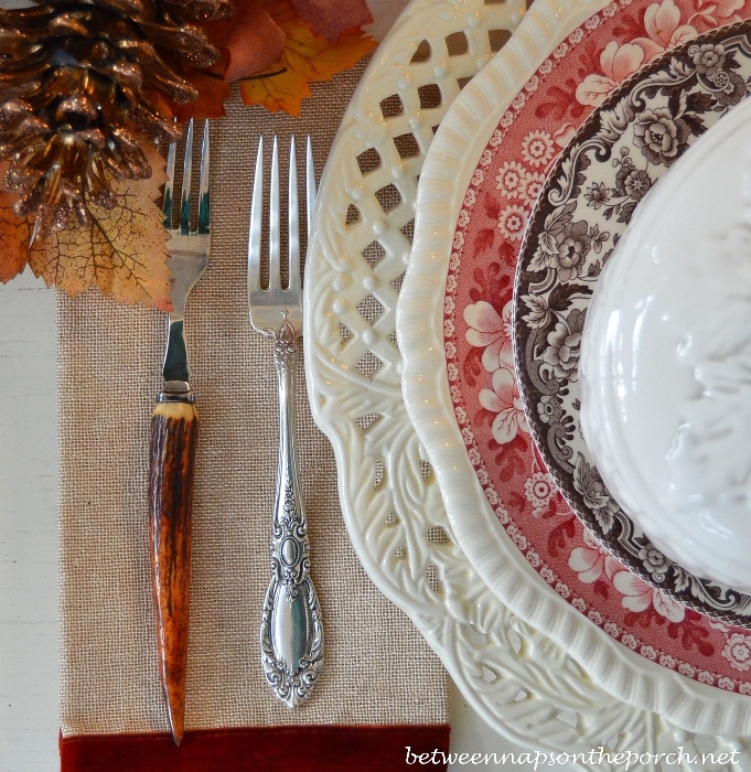 Thanksgiving Table Setting Tablescape with Spode Woodland, Copeland Spode Tower, Rustic Turkey Centerpiece and Turkey Tureens