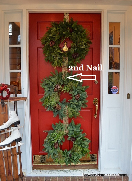 Triple Wreaths on Front Door 3