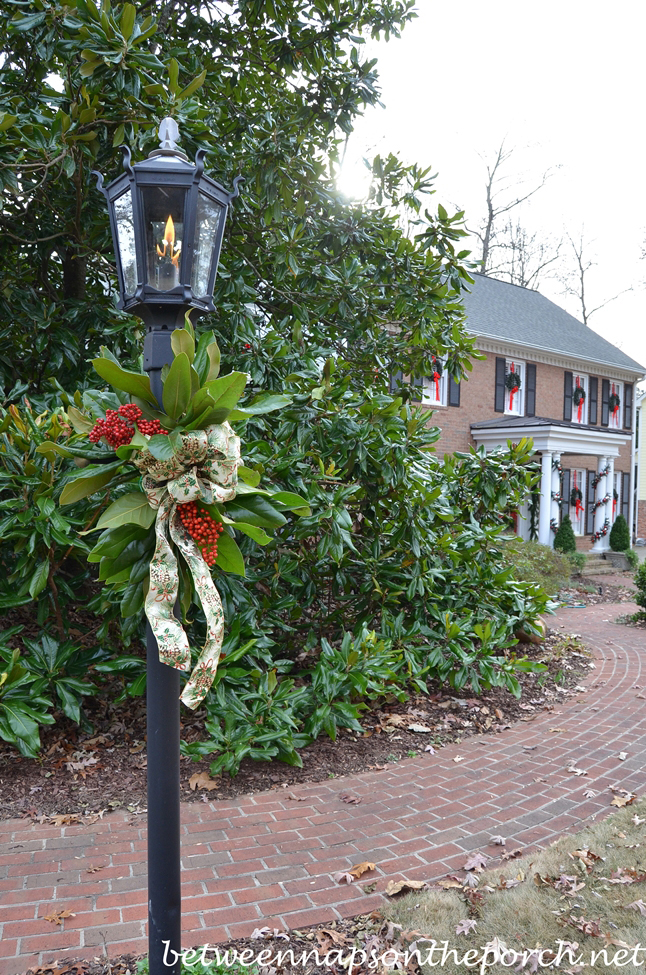 Christmas Lantern Decorated with Greenery