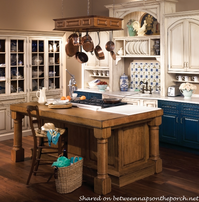 Blue and White French Country Kitchen