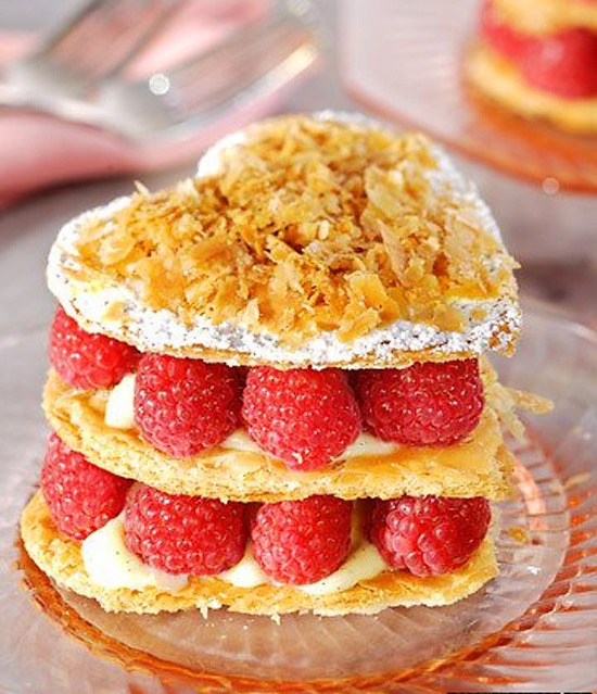 Heart-Shaped Raspberry Napoleons