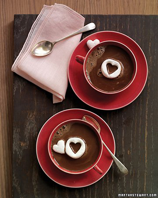 Hot Chocolate with Marshmallow Hearts