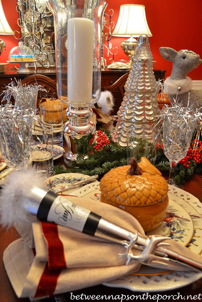 New Year's Tablescape with Acorn Soup Tureens 