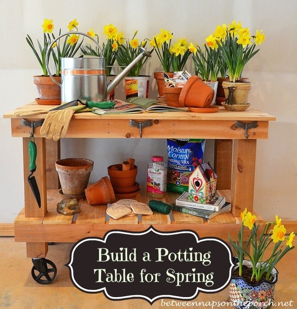 Pottery Barn Abbott Inspired Potting Table & Buffet Server 25