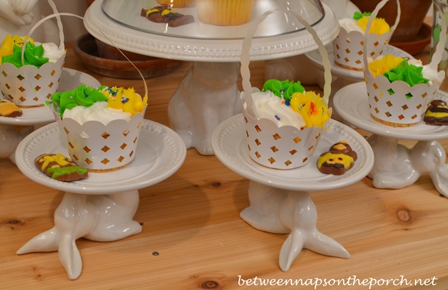 Spring Easter Dessert Buffet with Cupcakes 