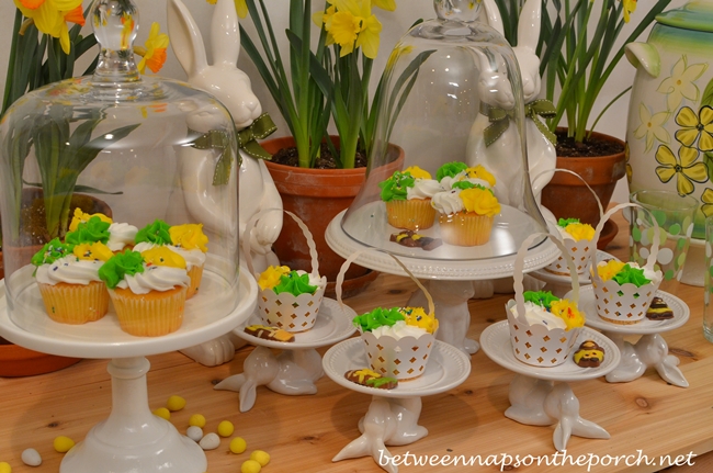 Spring Easter Dessert Buffet with Cupcakes 