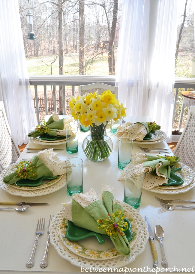 St. Patrick's Day Spring Table Setting Tablescape 