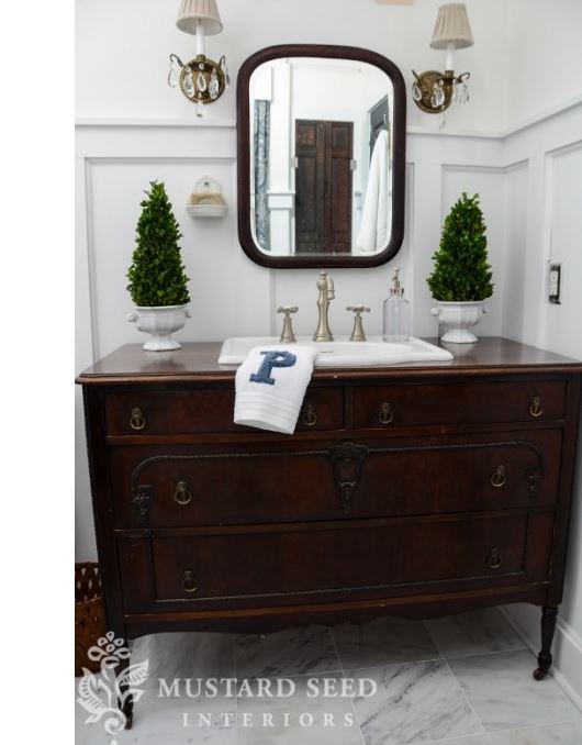 Turn a Dresser Into a Sink Vanity for a Bathroom