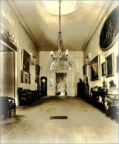 Arlington Foyer Before Fire, Natchez Mississippi