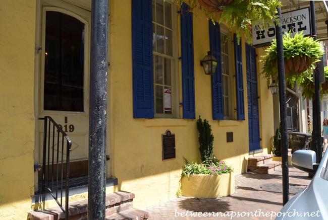 New Orleans French Quarter With Wrought Iron Balconies & Colorful Shutters 15