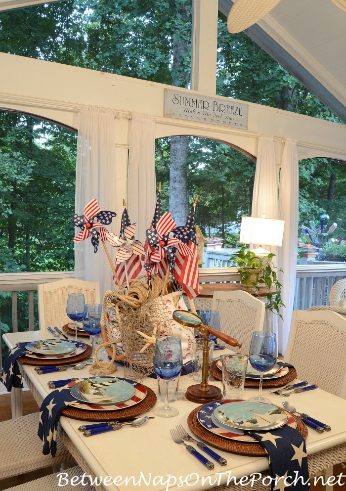 4th of July Nautical-Themed Table Setting – Between Naps on the Porch