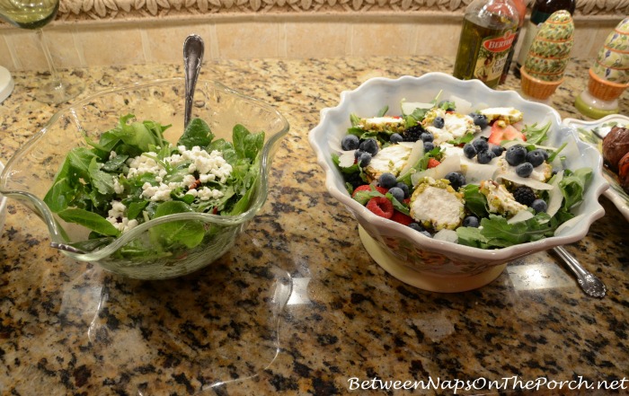 Arugula Salad With Goat Cheese & Fresh Berry Dressing -