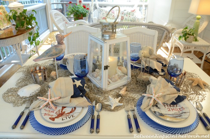 Blue & White Table Setting with David Carter Brown Plates