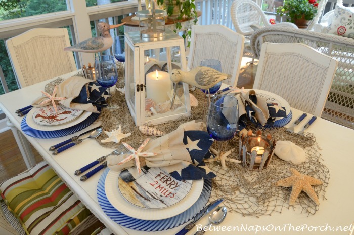 Nautical Table Setting With David Carter Brown Driftwood Dishware – Between  Naps on the Porch