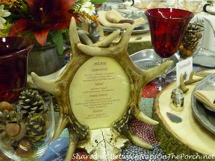 Antler Framed Menu For A Western Cabin Table