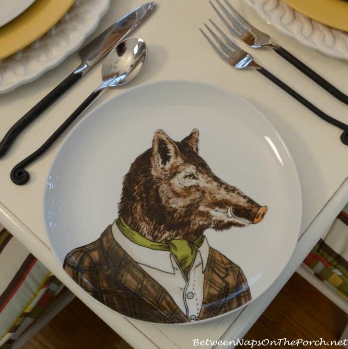 Boar Dapper Animals Salad Plate_wm