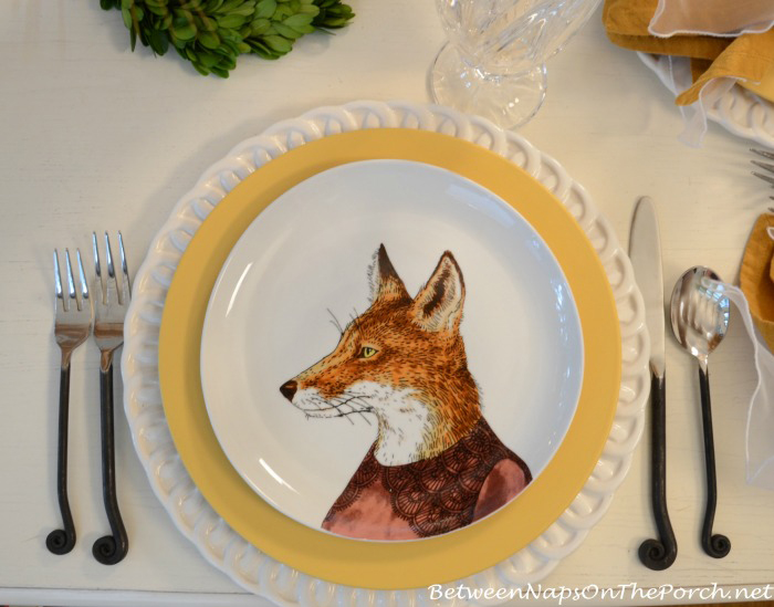 Fox Dapper Animals Salad Plate_wm