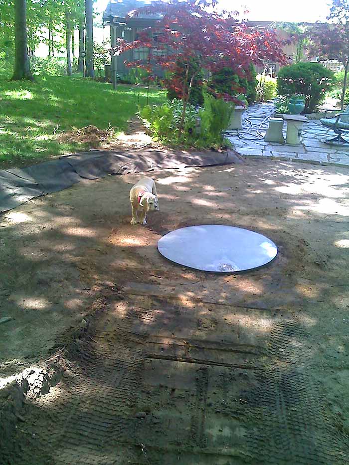 Replace Pond With Fountain and Flagstone Patio, Garden Makeover 04