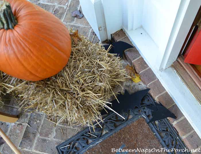 Halloween Front Porch With Bats Across Door 01