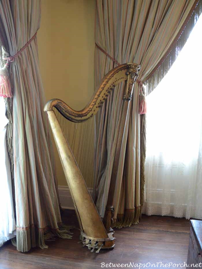 Nottoway Plantation Harp in Music Room