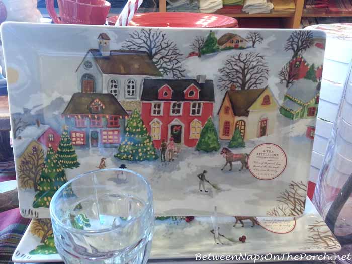 Pottery Barn Winter Village Platter