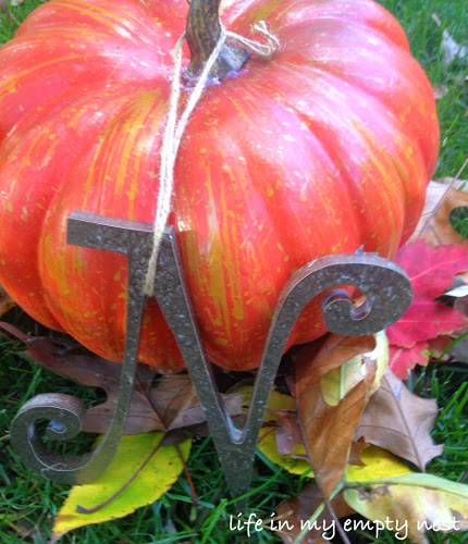 Add A Monogram to A Pumpkin For Your Front Porch