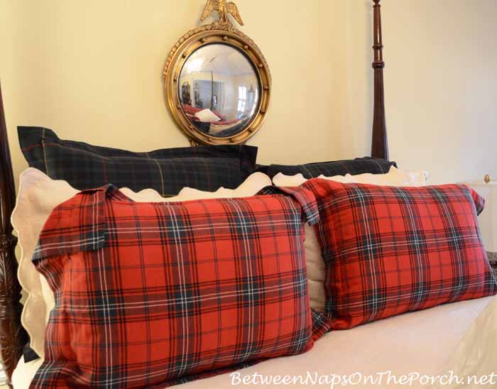 Red plaid euro hot sale shams